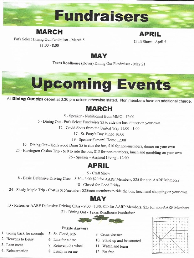 upcoming events