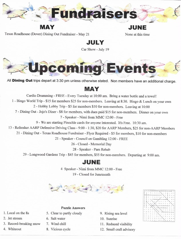 upcoming events